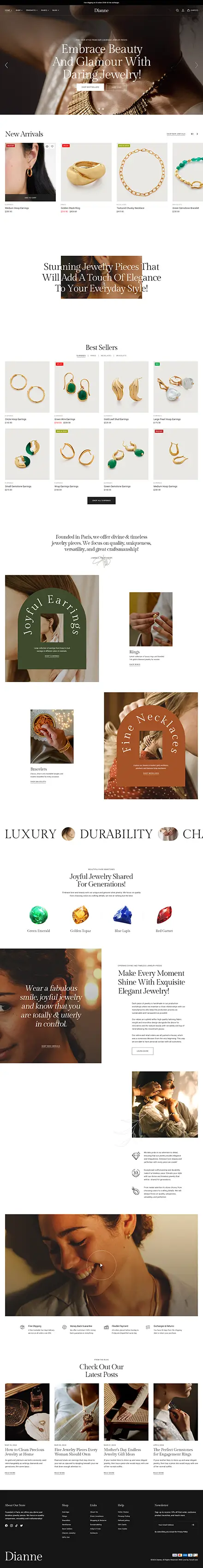 Dianne - Modern Jewelry Store WooCommerce WordPress Theme