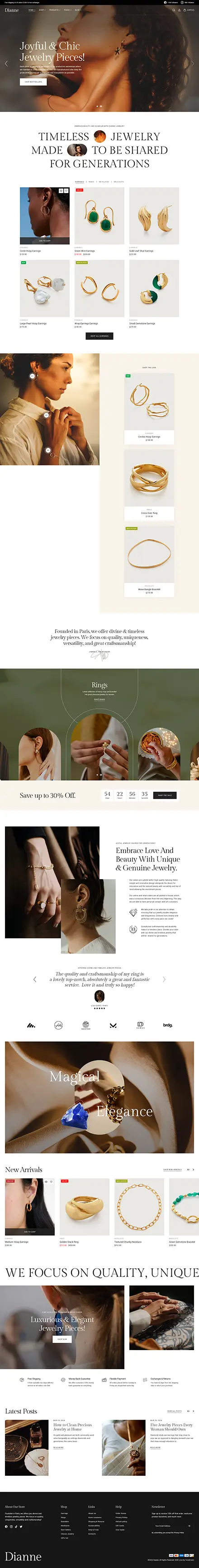 Dianne - Modern Jewelry Store WooCommerce WordPress Theme