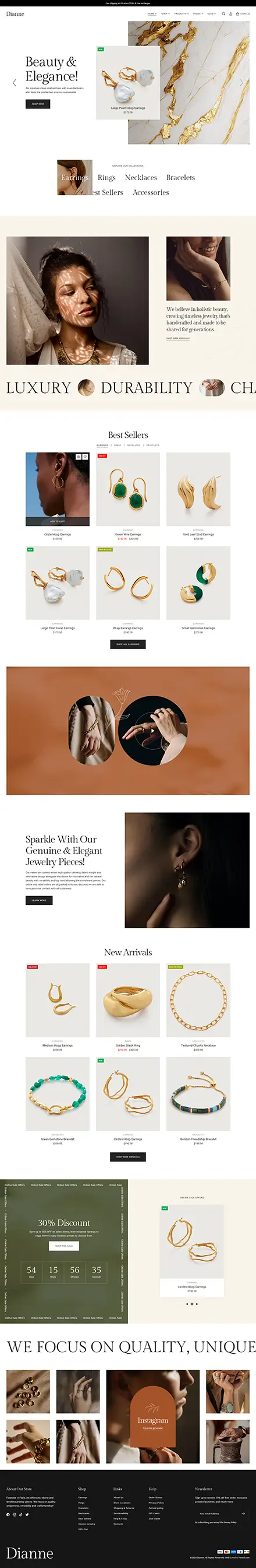 Dianne - Modern Jewelry Store WooCommerce WordPress Theme
