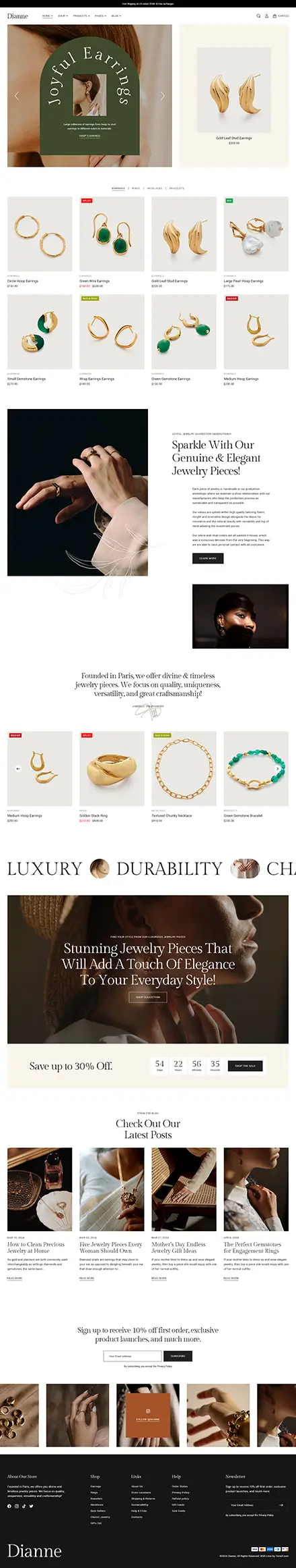 Dianne - Modern Jewelry Store WooCommerce WordPress Theme