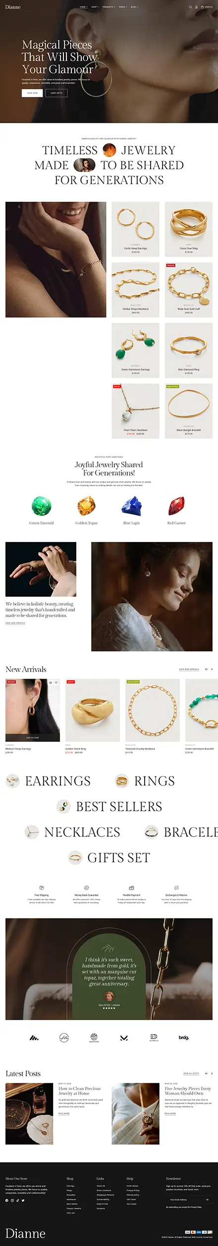 Dianne - Modern Jewelry Store WooCommerce WordPress Theme