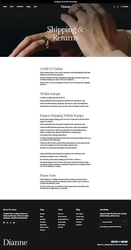 Dianne - Modern Jewelry Store WooCommerce WordPress Theme