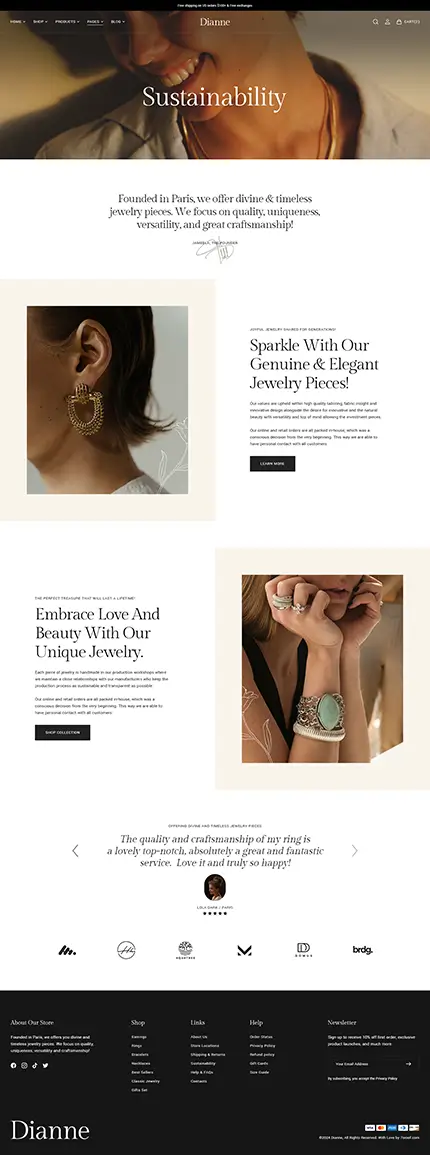Dianne - Modern Jewelry Store WooCommerce WordPress Theme