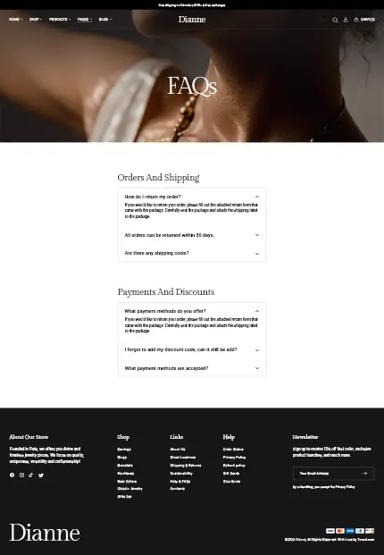 Dianne - Modern Jewelry Store WooCommerce WordPress Theme
