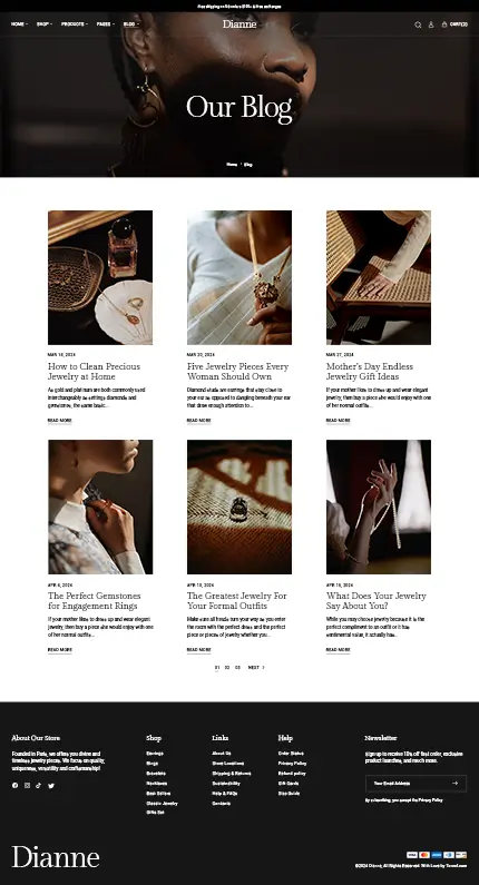 Dianne - Modern Jewelry Store WooCommerce WordPress Theme