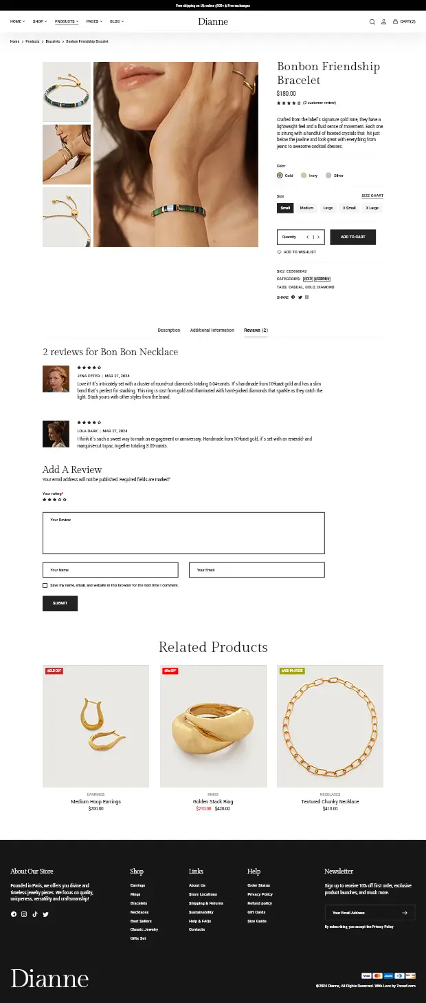 Dianne - Modern Jewelry Store WooCommerce WordPress Theme