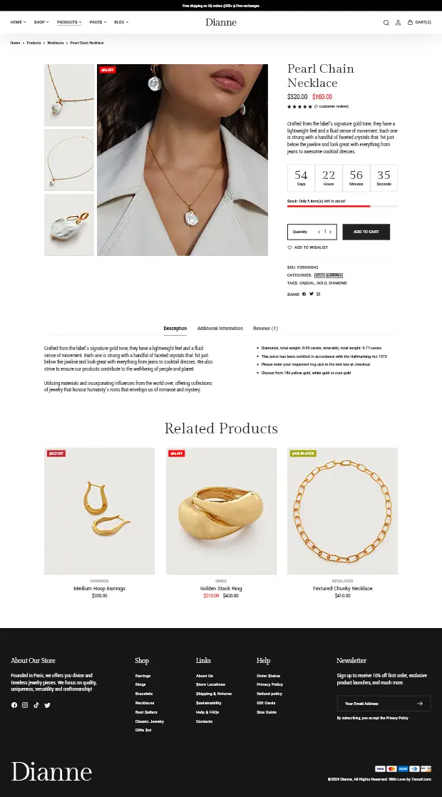 Dianne - Modern Jewelry Store WooCommerce WordPress Theme