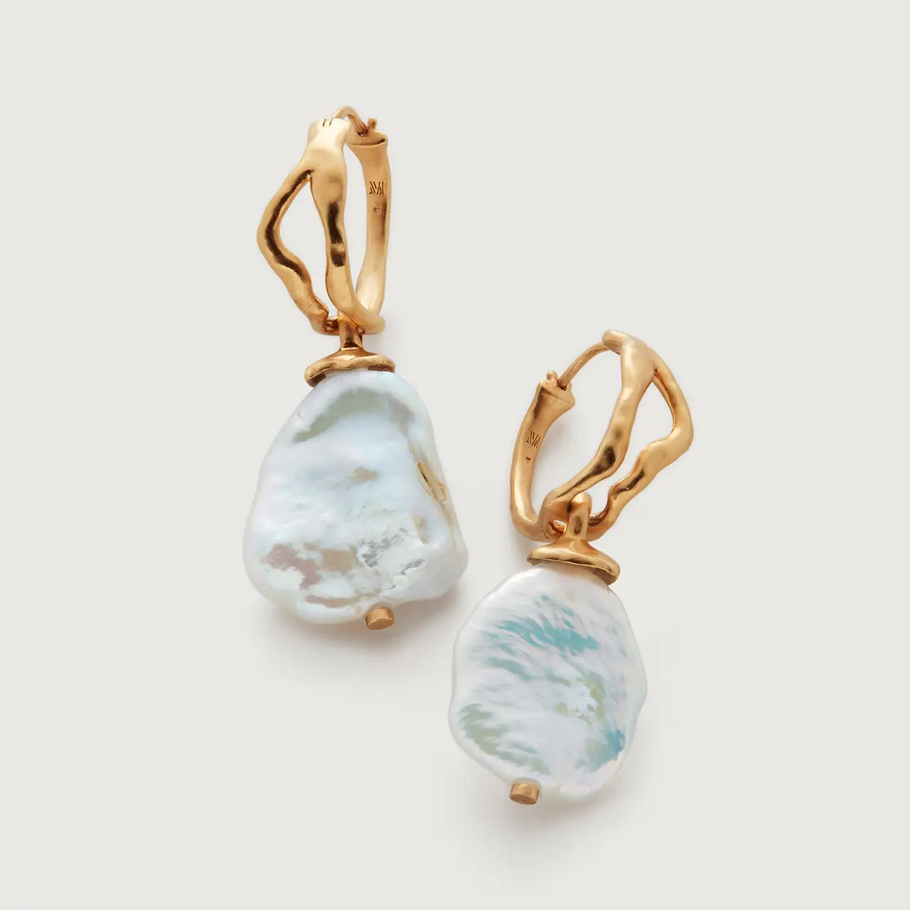 Large Pearl Hoop Earrings - Image 3